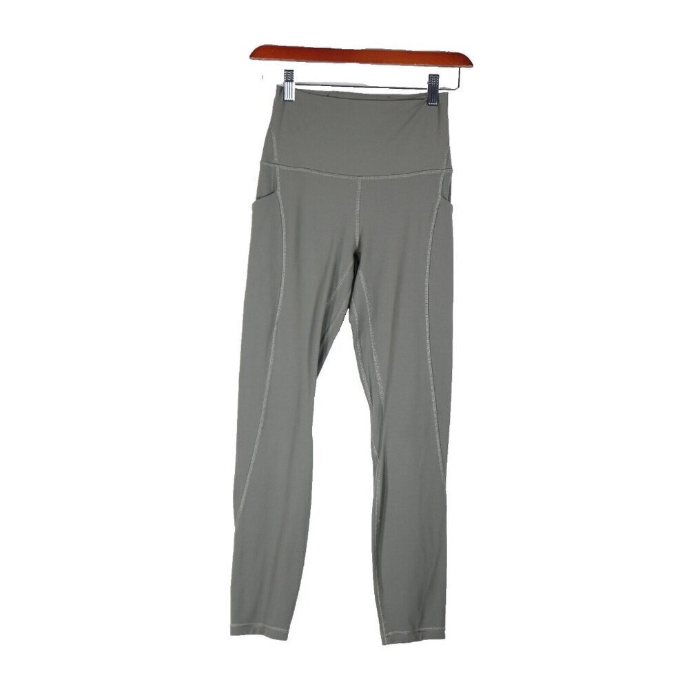 Lululemon Women US4 Sage Green Compression Legging Yoga Running High Waist Pants